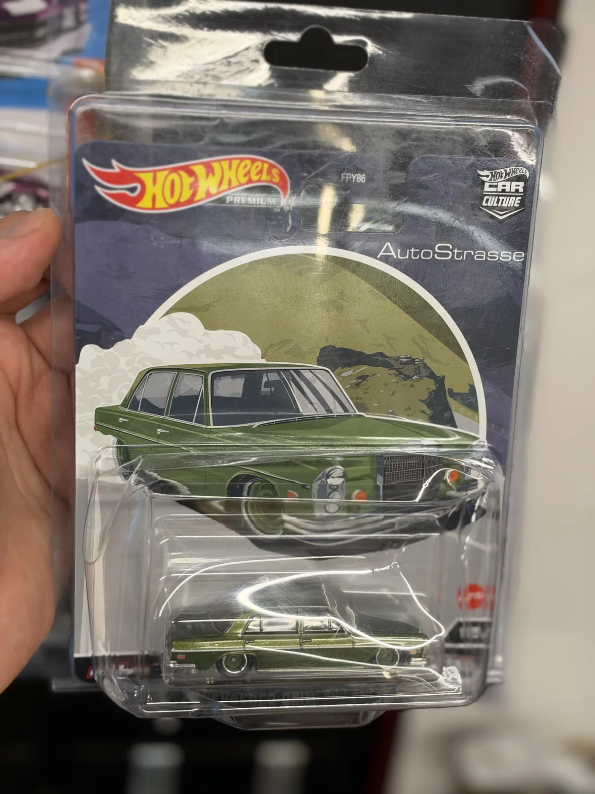 Hot Wheels Car Culture '72 Mercedes-Benz 280 SEL 4.5 yeşil 1/64 diecast, kartında