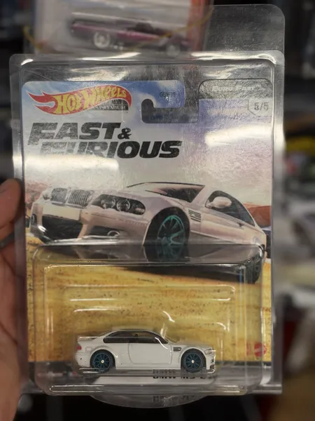 Hot Wheels Premium Fast & Furious BMW M3 E46 beyaz 1/64 diecast, kartında, galeri fotoğrafı 1